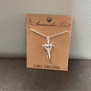 NWT Amanda Blu Silver Cross Necklace